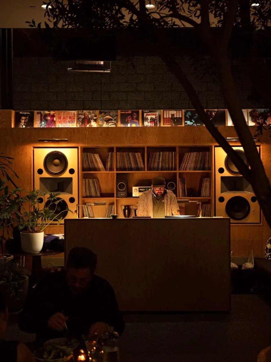 Modern vinyl listening bar